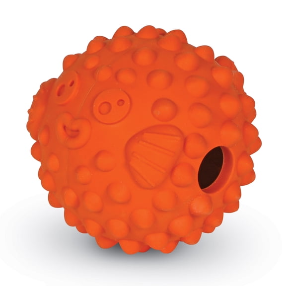 Brightkins Tough & Tumble Treat Dispenser Small Pufferfish, Dog Treat Dispenser Interactive for Small Dog Gifts