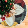 thumbnail image 1 of Brightly Colored Flowers Christmas Tree Skirt Stand Mat Waterproof Floor Protection Mat for Holiday Decoration, 1 of 6