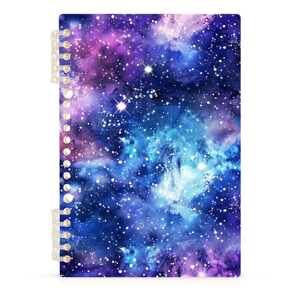 Brightly Glittering Shiny Galaxy Spiral Journal Notebook College Ruled Notebook 8.3" x 5.7" A5 Lined Thick Paper Page