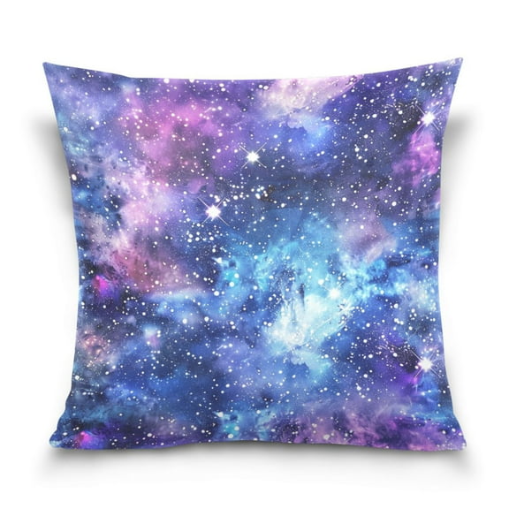 Brightly Glittering Shiny Galaxy Throw Pillow Covers Couch Pillowcases Decor for Bed Sofa 18" x 18"