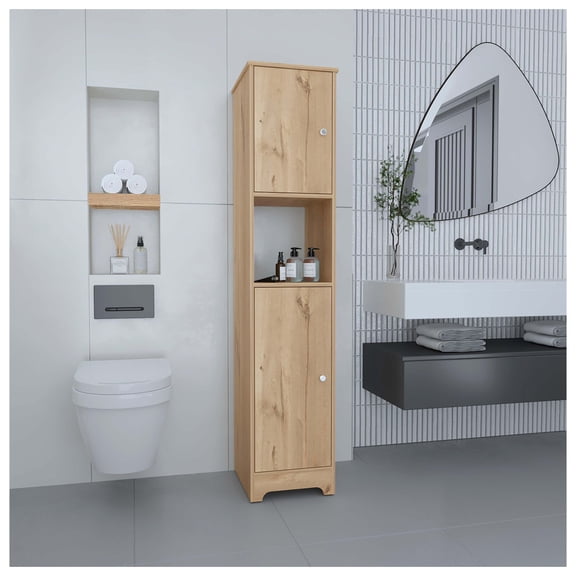 Brighton 1-Shelf Linen Cabinet Light Oak