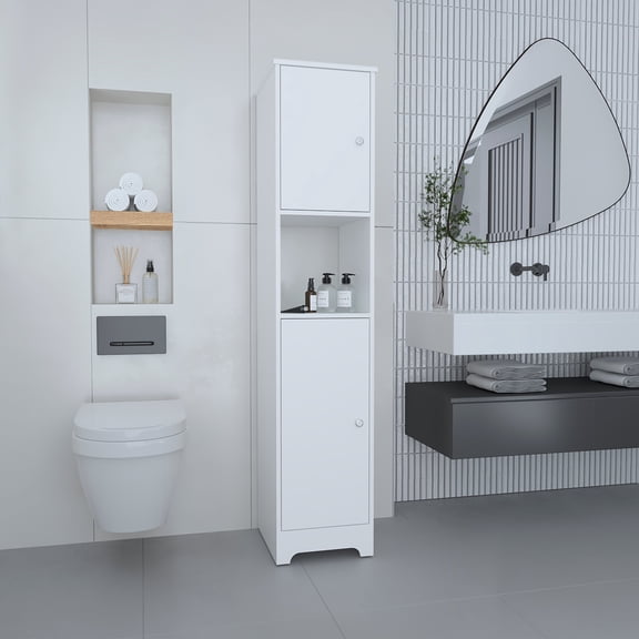 Brighton 1-Shelf Linen Cabinet White