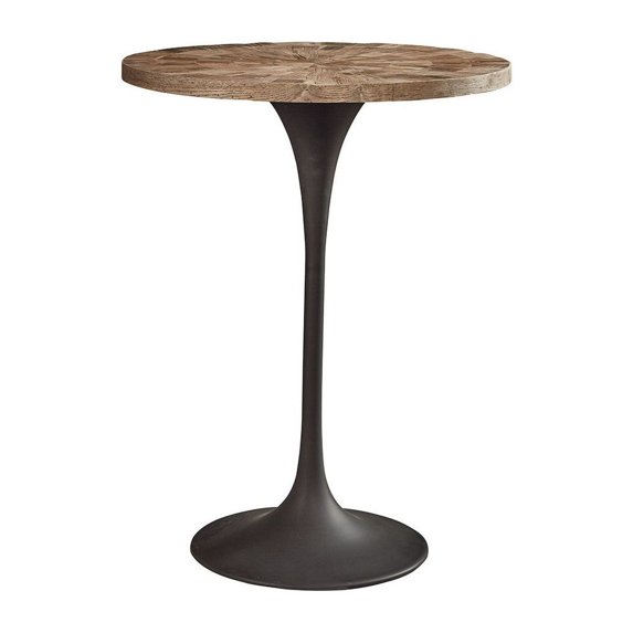 Brighton 36-inch Diameter Elm & Iron Trumpet Base Pub Table