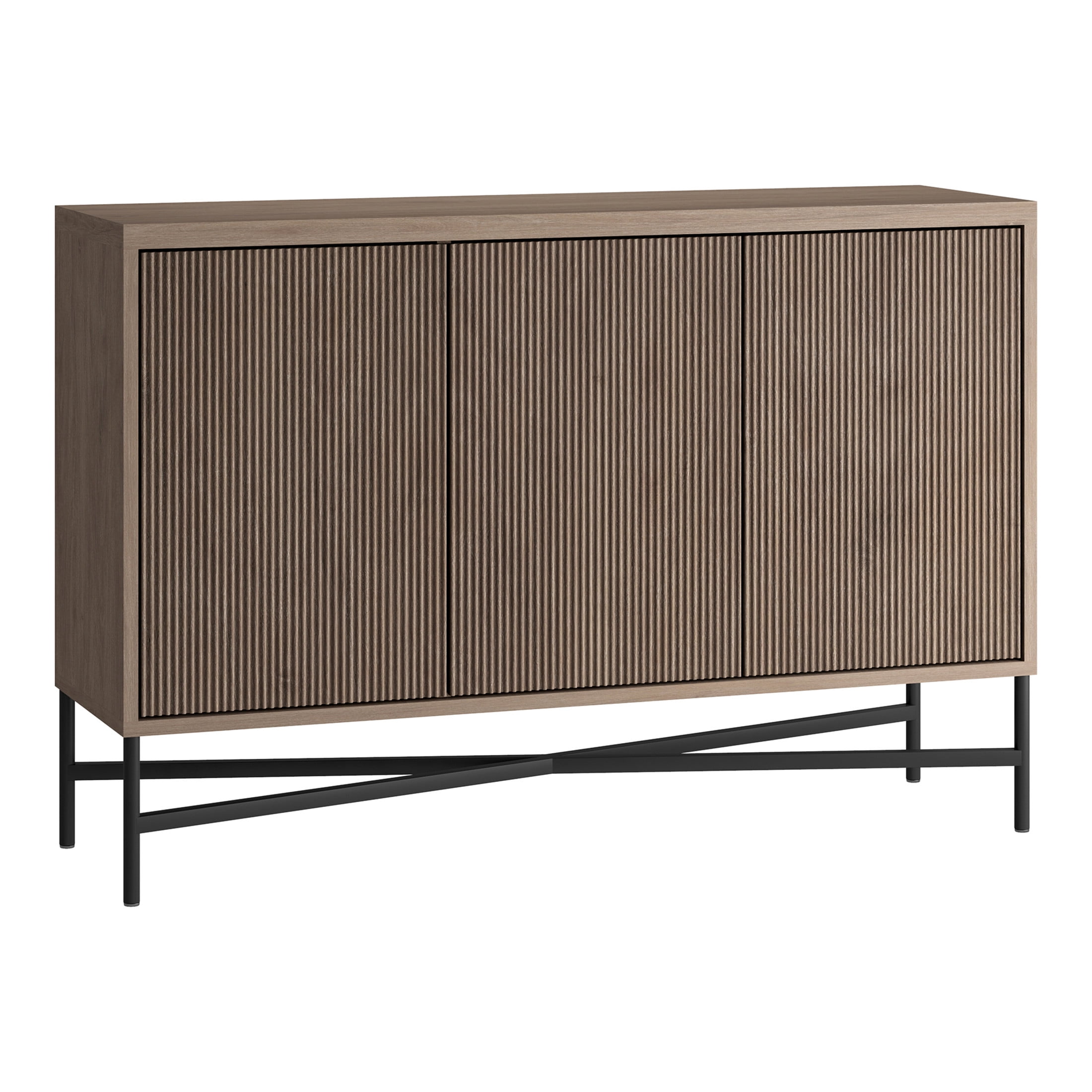 Evelyn&Zoe Modern/Contemporary 48" Wide Antiqued Gray Oak Buffet Table