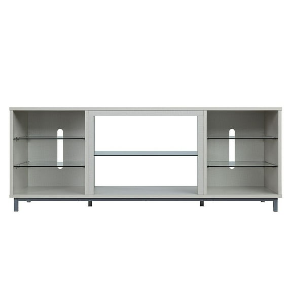 Brighton 60" TV Stand with Glass Shelves and Media Wire Management