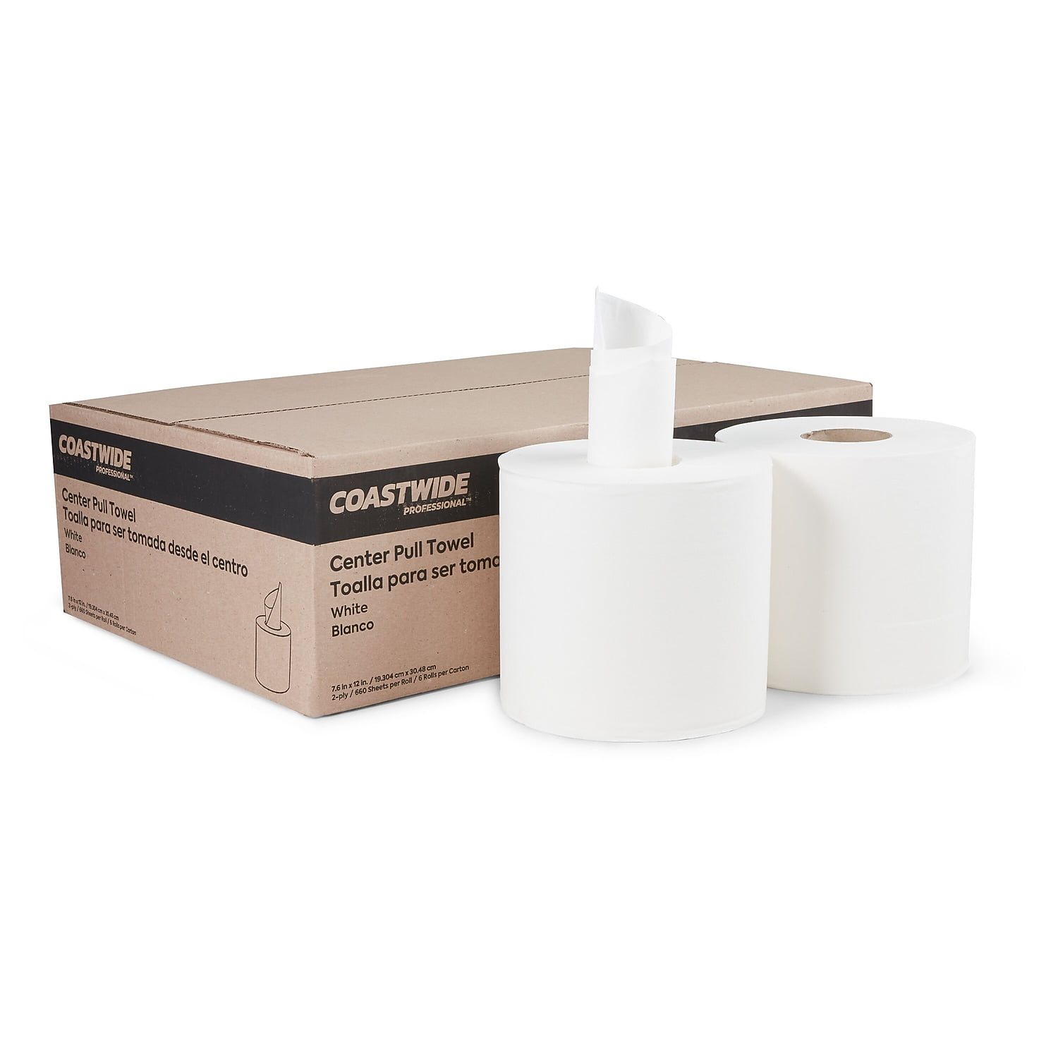 Staples Coastwide Professional Centerpull Paper Towels 2-Ply White 660 Sheets/Roll 6 Rolls/Carton