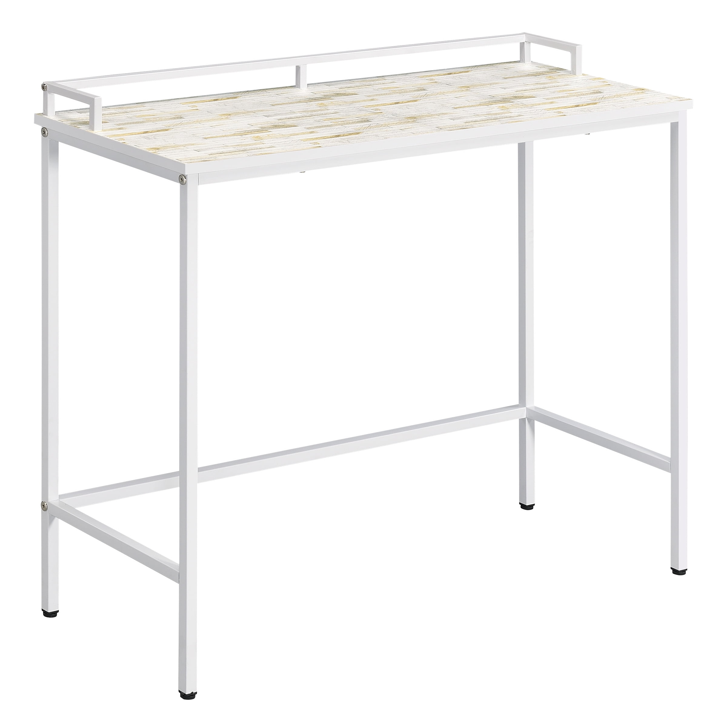 Brighton Contemporary Mosaic Console Table with White Metal Frame