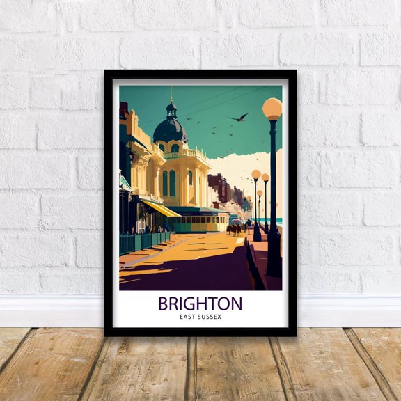 Brighton England Travel Seaside Illustration