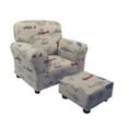 thumbnail image 1 of Brighton Home 1960AP Airplane Cotton Print Kid Chair & Ottoman Set, 1 of 1