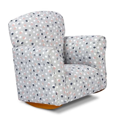Brighton Home Furniture Free Dots French Cotton Fabric Toddler Rocker in Gray
