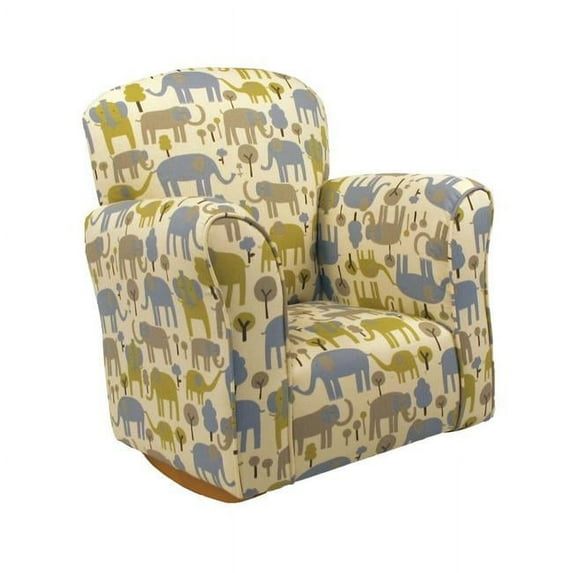 Brighton Home Furniture Trunk Tales Cotton Fabric Toddler Rocker in Light Yellow