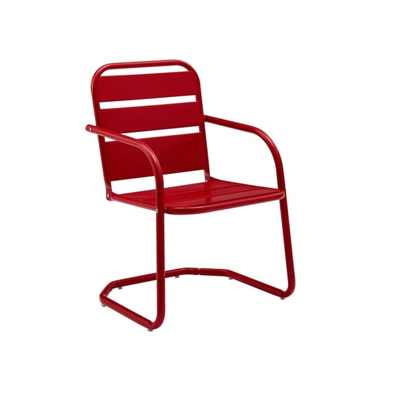 Brighton Metal Chair Set Of 2 Bright Red Gloss