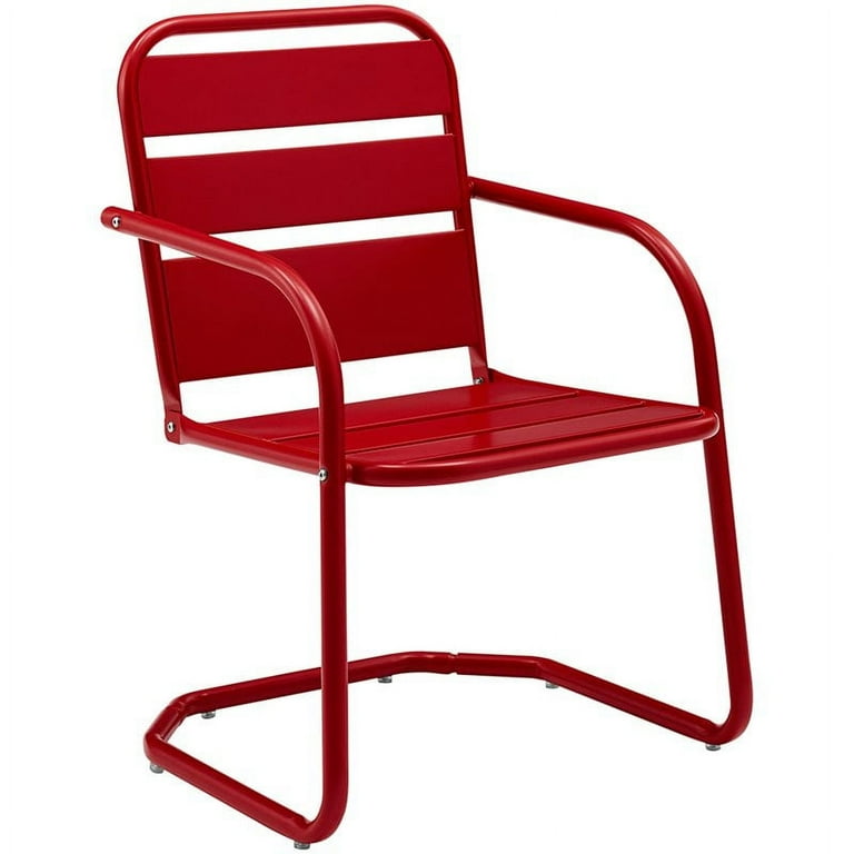 Brighton Metal Chair Set Of 2 Bright Red Gloss Walmart