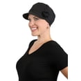 thumbnail image 1 of Brighton Newsboy Cap For Women Hats for Cancer Patients Chemo Headwear Cotton 50+ UPF BLACK, 1 of 2