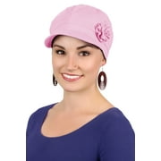 Brighton Newsboy Cap For Women Hats for Cancer Patients Chemo Headwear Cotton 50+ UPF PINK