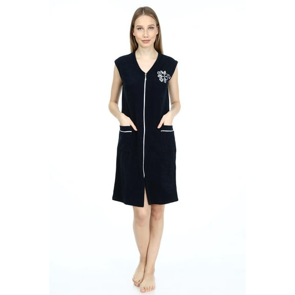 Brighton Robes Zipper Front Sleeveless Terry Robe