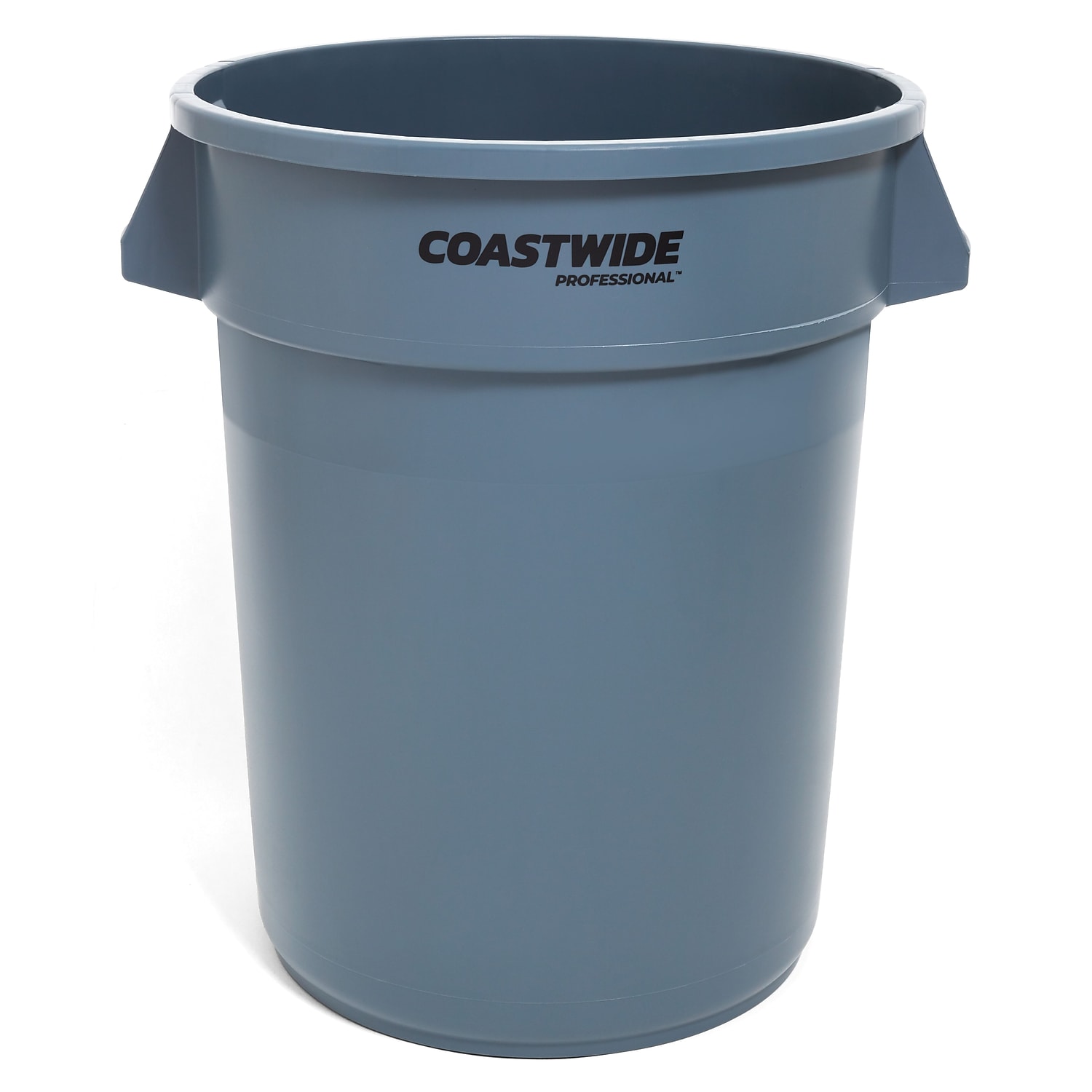 Staples Coastwide Professional Plastic Trash Can with no Lid Gray 32 Gal. (CW50716)