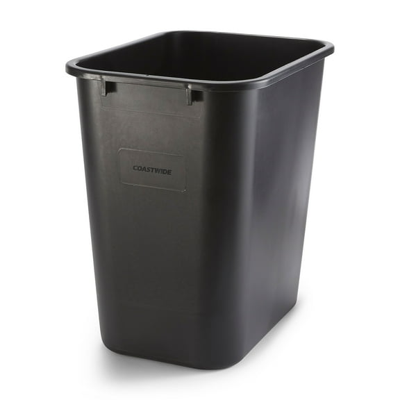 Staples Coastwide Professional Indoor Trash Can Without Lid Black Soft Molded Plastic 7 Gallon