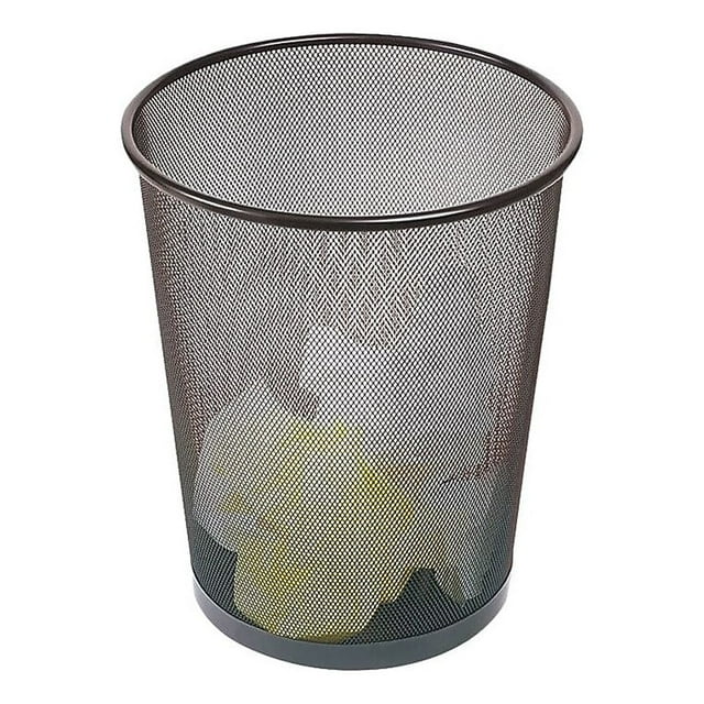 Brighton Staples Indoor Trash Can Without Lid Black Steel Mesh 5 Gal