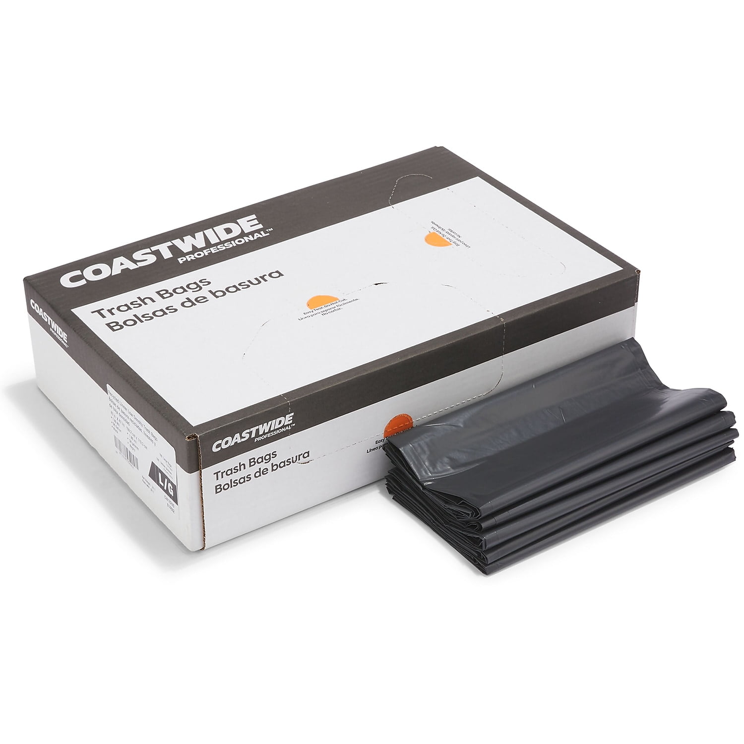 Staples Coastwide Professional 50-56 Gallon Trash Bag 43" x 47" Low Density 1.8 mil Black 100