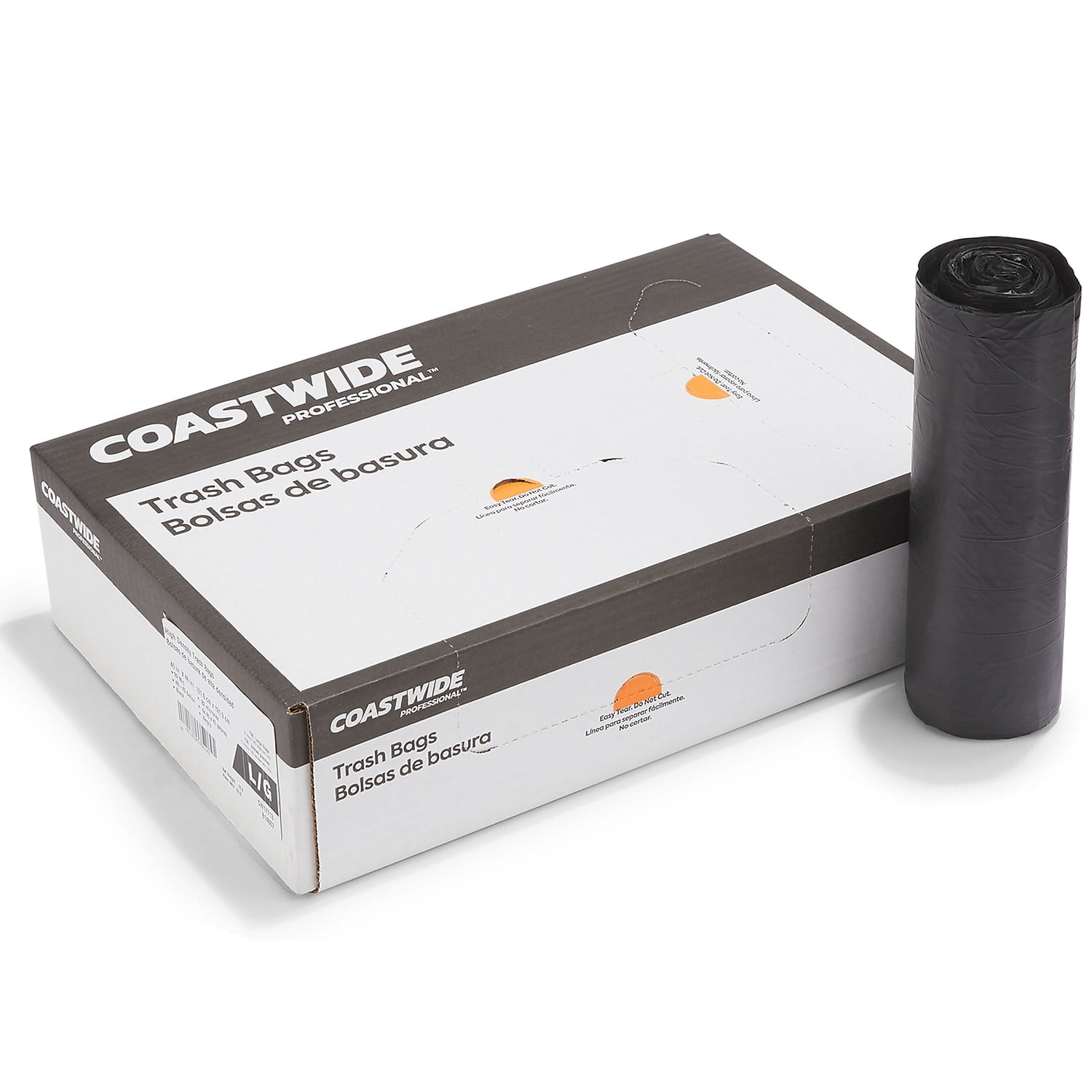 Staples Coastwide Professional 40-45 Gallon Trash Bag 40" x 48" High Density 22 mic Black 150
