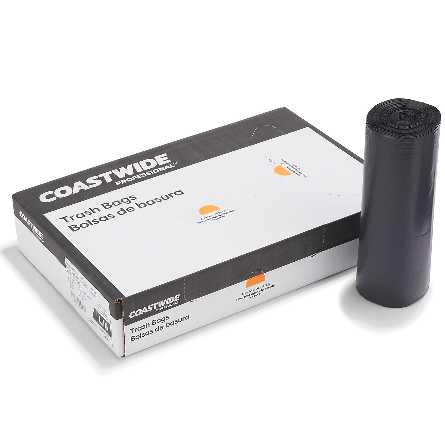 Staples Coastwide Professional 50-56 Gallon Trash Bag 43" x 46" Low Density 1.5 mil Black 100