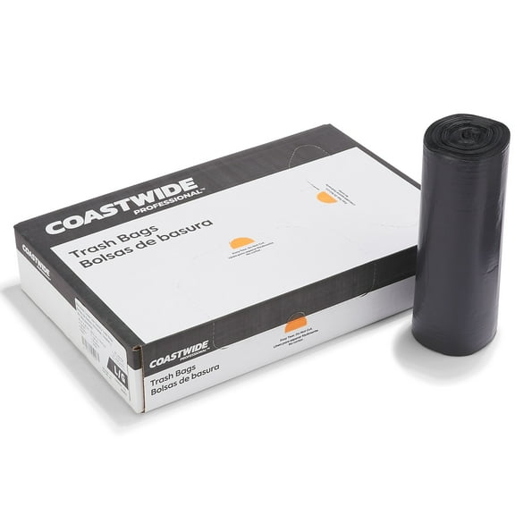 Staples Coastwide Professional 50-56 Gallon Trash Bag 43" x 46" Low Density 1.5 mil Black 100