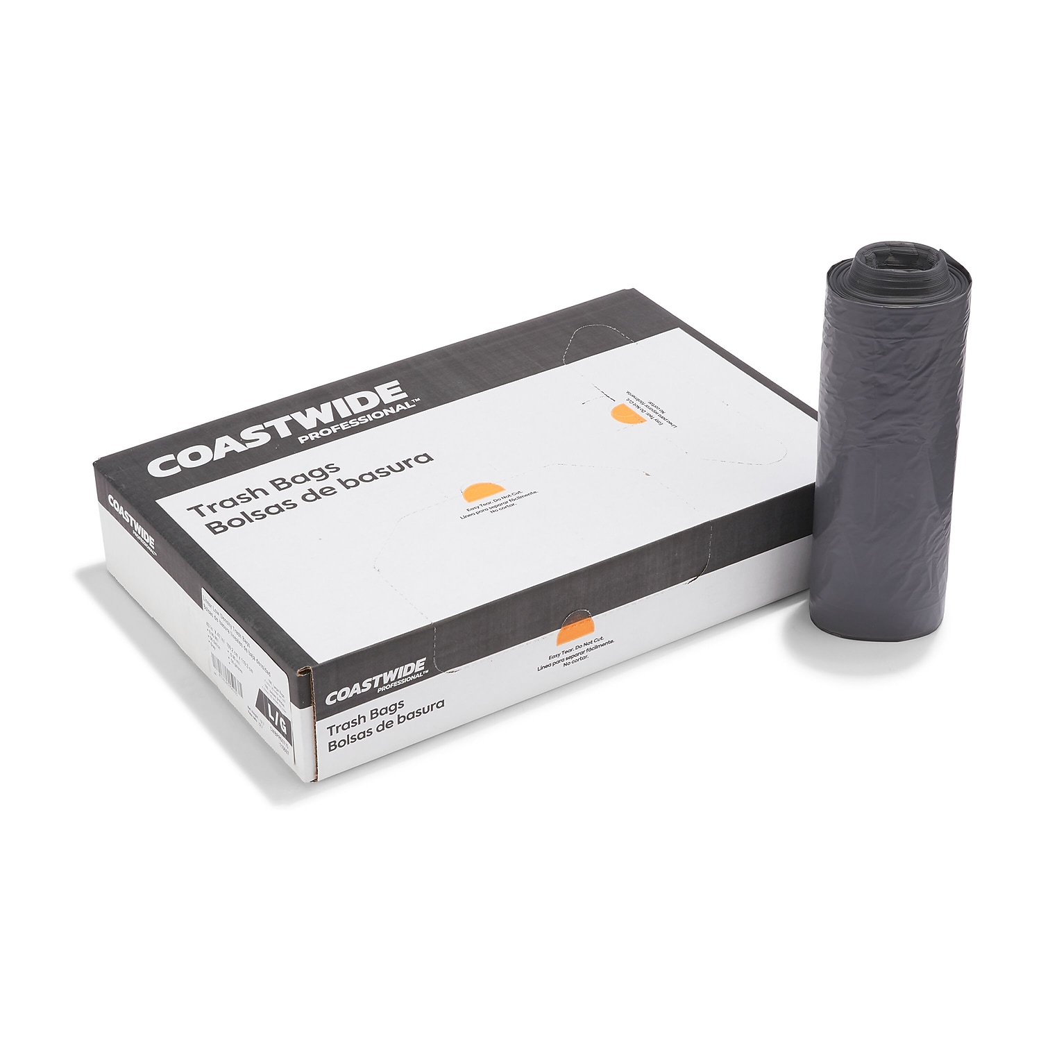 Staples COASTWIDE Trash Bags 50-56 gal 43x47 Low Density 0.95 Mil Gray 100 CT CW50715/H8647SG