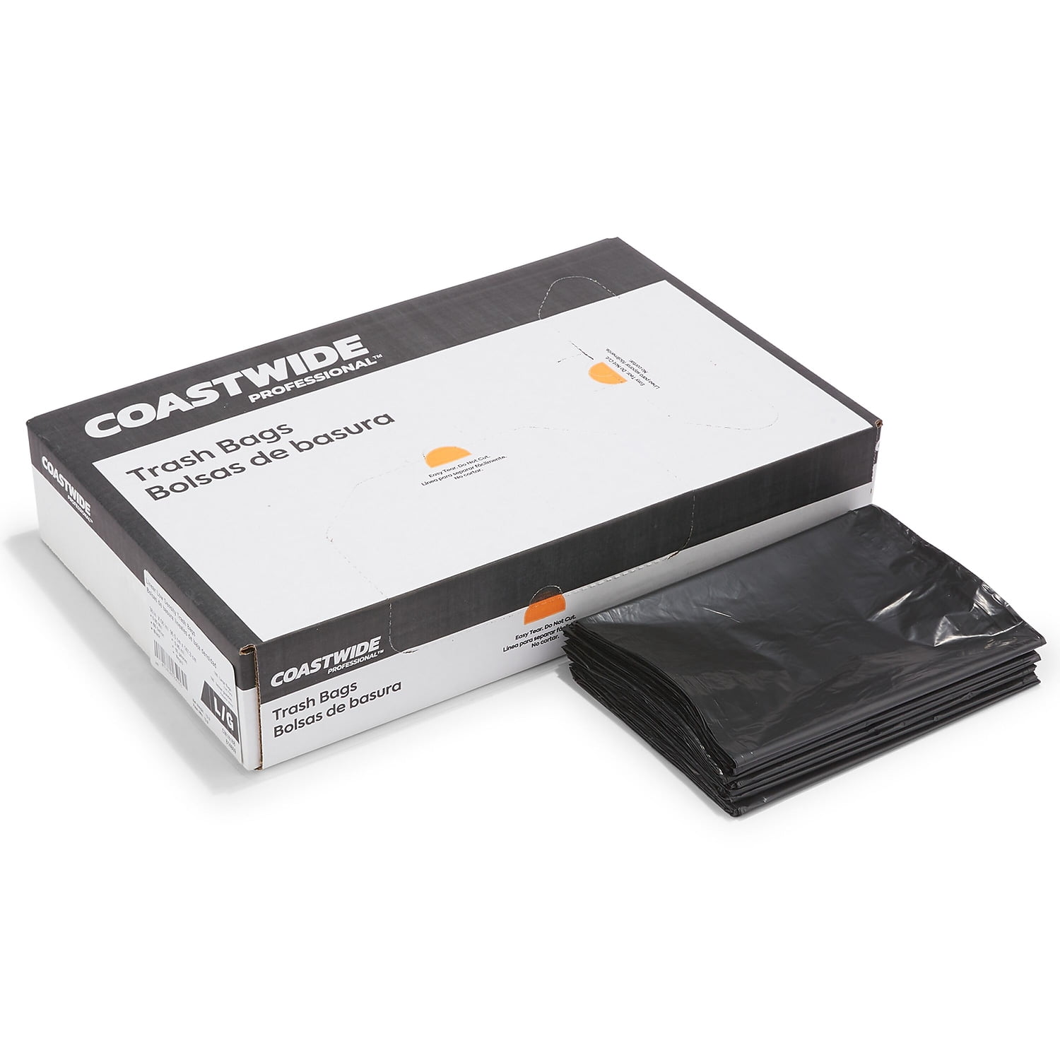 Staples Coastwide Professional 55-60 Gallon Trash Bag 38" x 58" Low Density 0.95 mil Black 100
