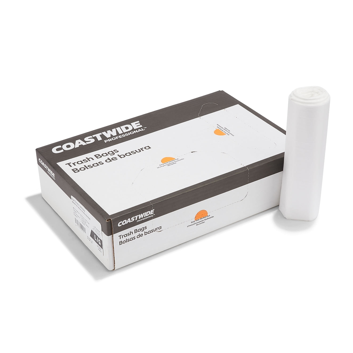 Staples Coastwide Professional 40-45 Gallon Trash Bag 40" x 48" High Density 16 mic Natural 250