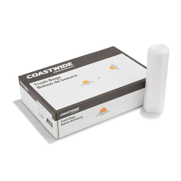 Staples Coastwide Professional 40-45 Gallon Trash Bag 40" x 48" High Density 16 mic Natural 250