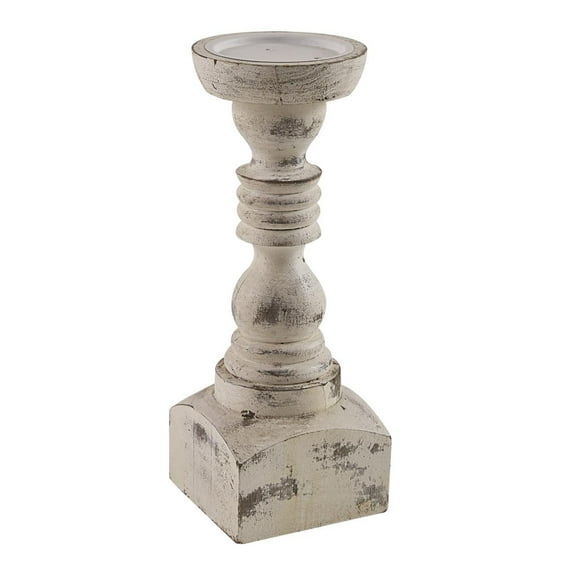 Brighton Wood Candlestick - Whitewashed 12" - Park Designs