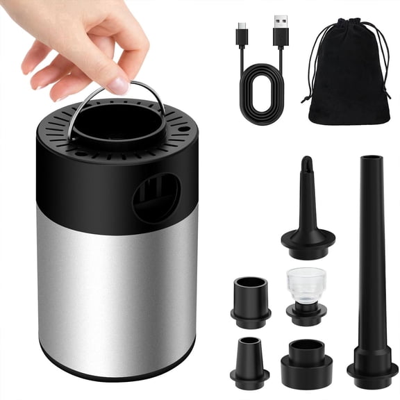 HRWOKI Rechargeable Mini Electric Air Pump with 5200mAh Battery, 6kPa Portable Inflator Deflator for Inflatables, Air Mattresses & Pool Floats