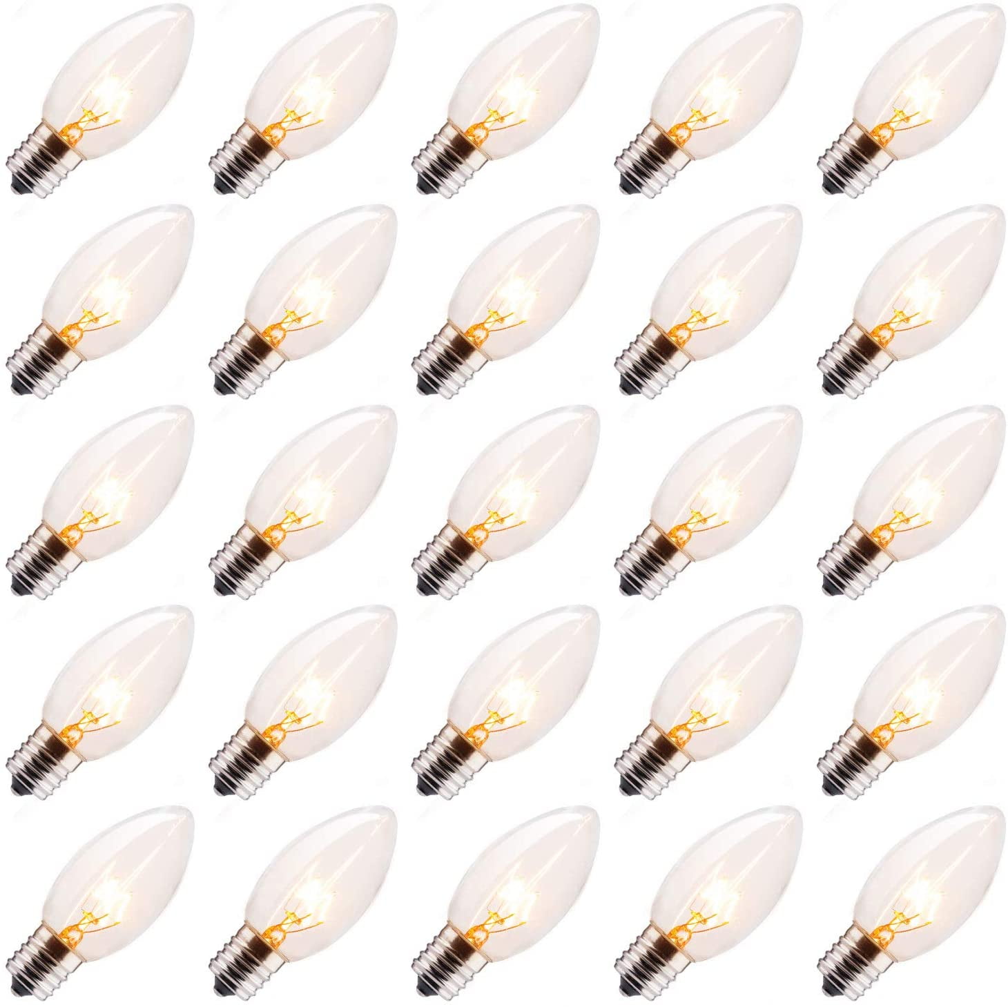 Brightown 25 Pack C9 Bulbs Incandescent Light Bulbs, Christmas C9