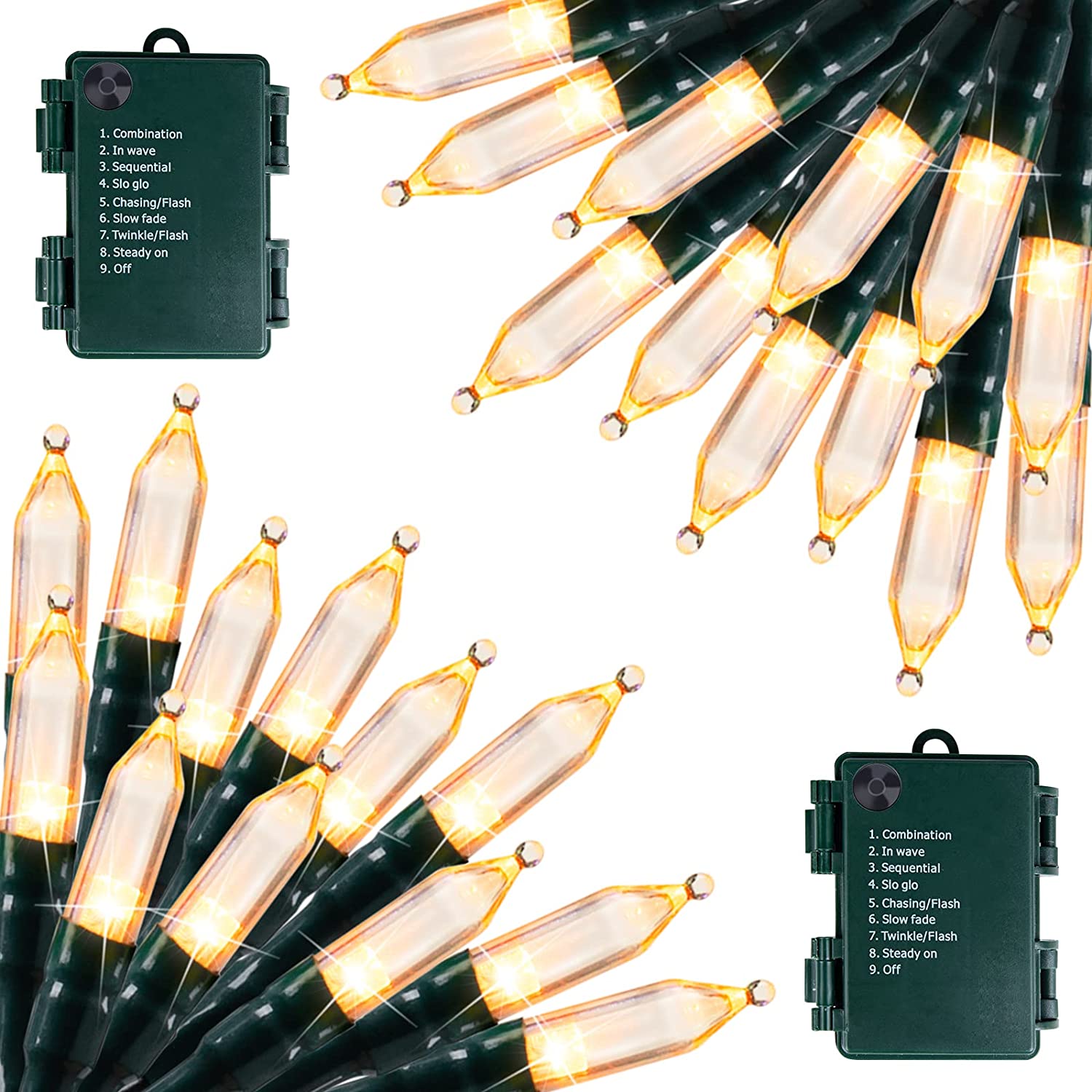 Set of 20 LED Warm White Battery Operated Christmas Fairy Lights