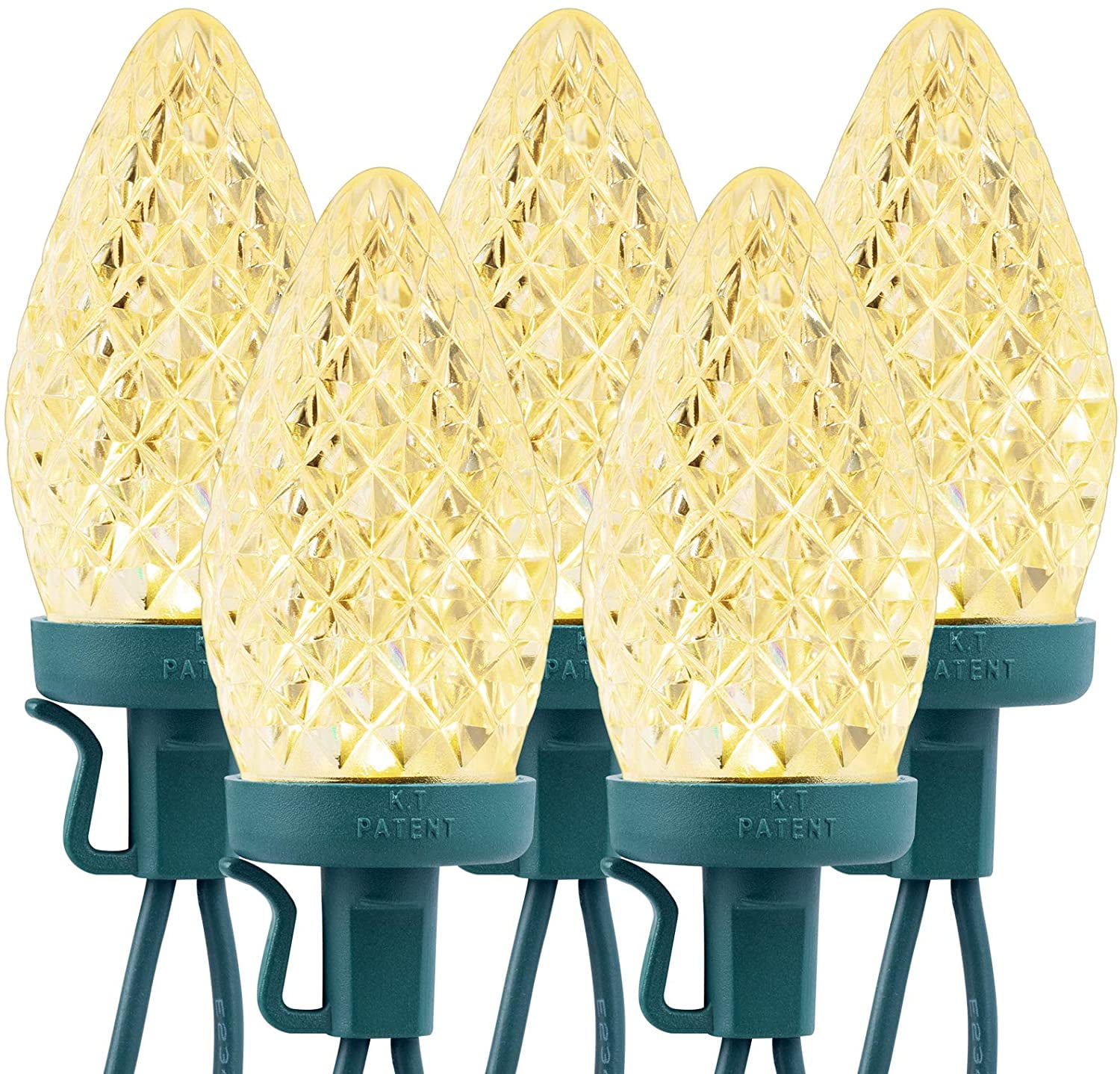 Brightown C9 Christmas String Lights Outdoor 33 Feet 50 Replaceable Led Strawberry Fairy