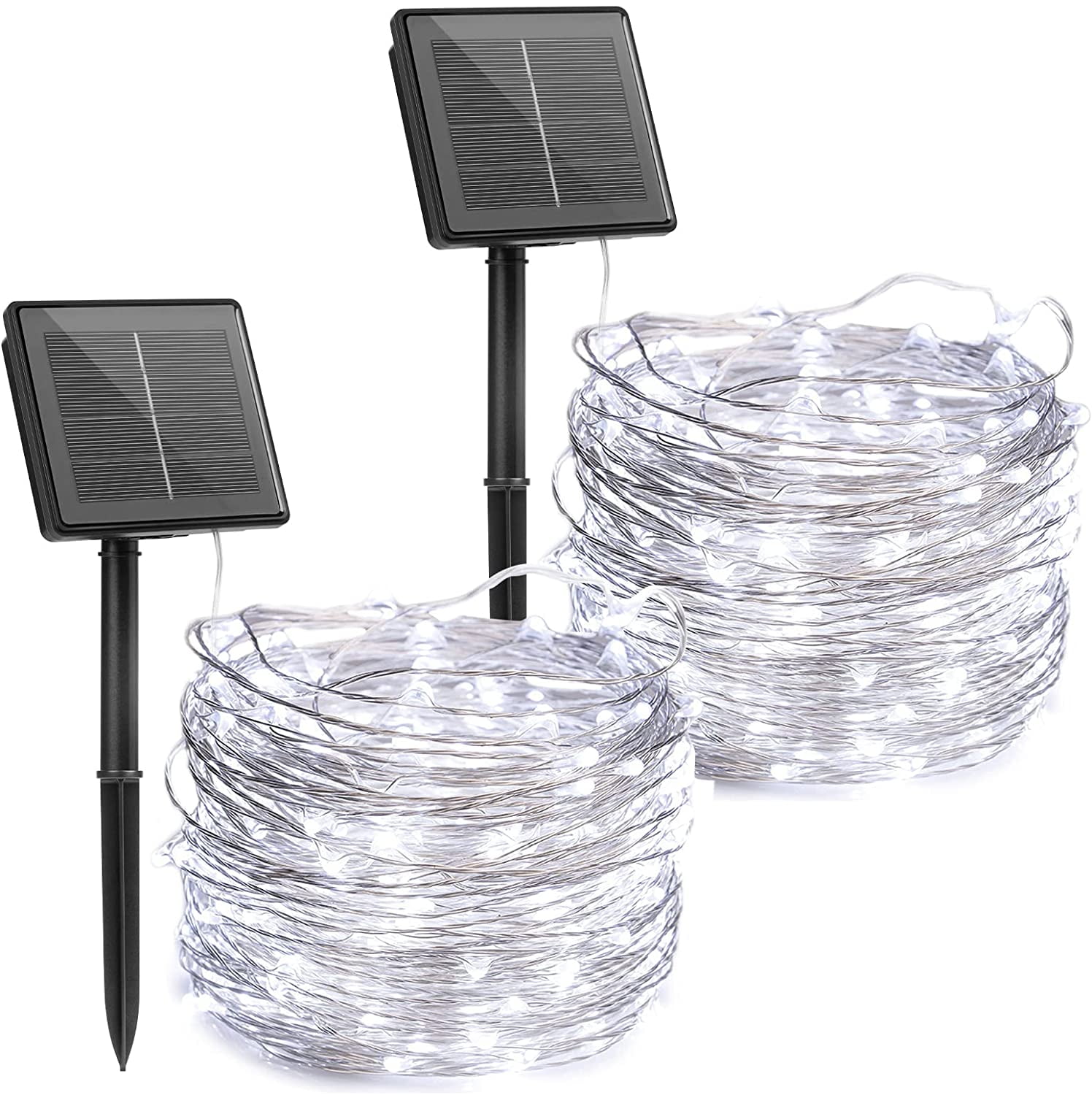 Brightown Outdoor Solar String Lights, 2 Pack 33 Feet 100 Led Solar ...