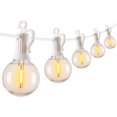 Brightown Outdoor String Lights, 50FT 25 G40 Bulbs Shatterproof Patio ...