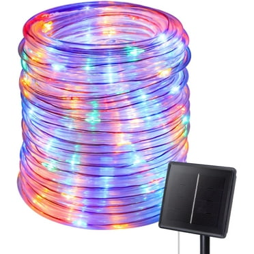 Brightown Solar Rope Lights, 39FT 100LED Outdoor Solar String Lights, IP65 Waterproof Solar Powered Fairy Lights with 8 Lighting Modes for Party Garden Yard Home Holiday Tree Decoration, Warm White