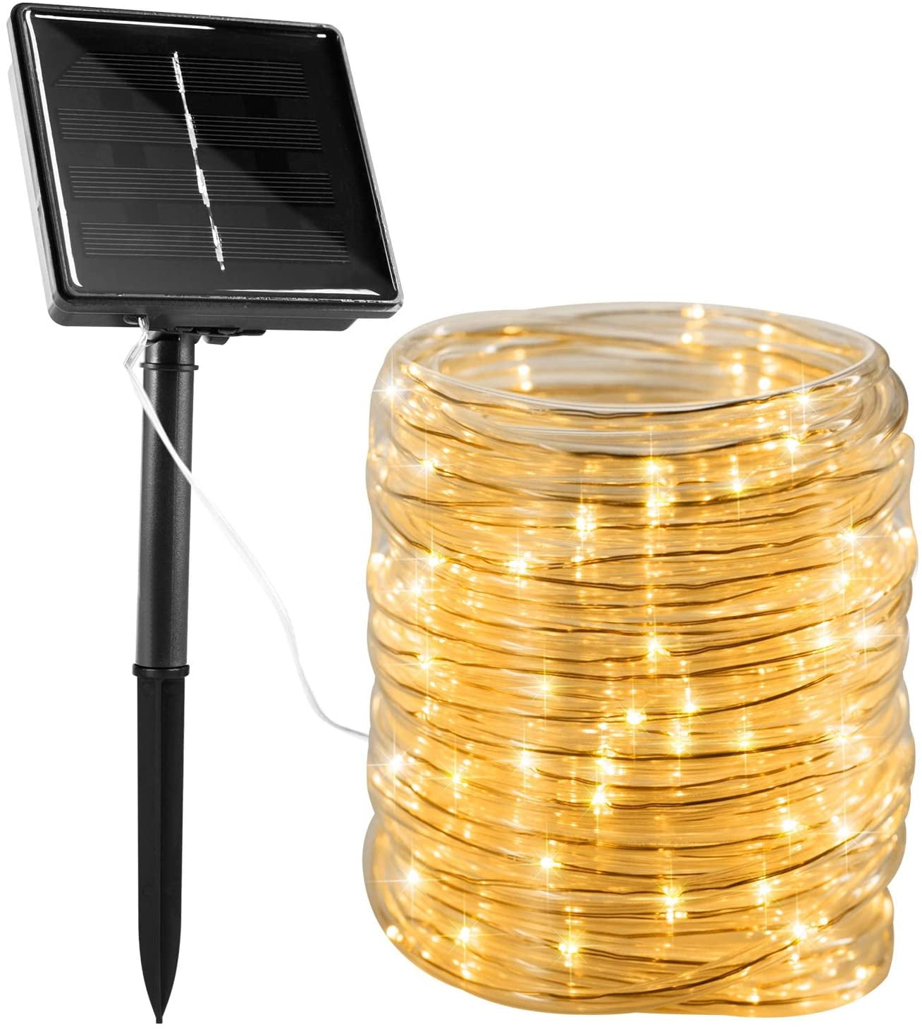 Brightown Solar Rope String Lights Outdoor 72Ft 200 Led Waterproof Solar Powered Fairy Lights