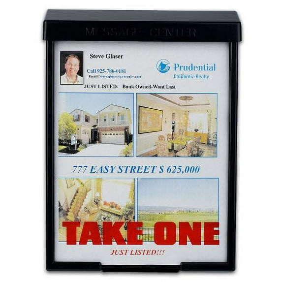 Brightpost Black Snap Shut Brochure Box 1 Pack 12" x 3" x 8"