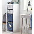 Brightroom Tall Sliding 4 Bin Cube Storage Organizer Bookshelf White