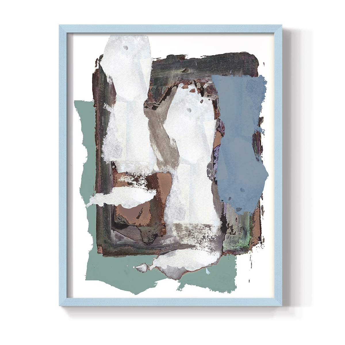 Brights Soft Wash I Framed Print in Blue Solid Wood Framed Print No Nail Hanging