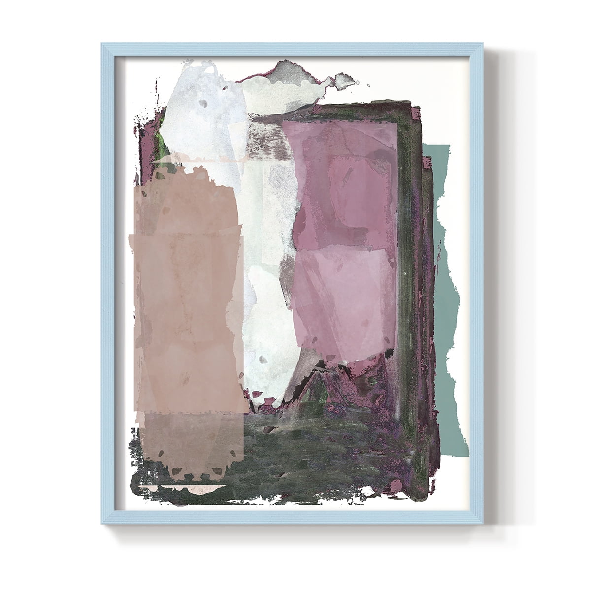 Brights Soft Wash II Framed Print in Blue Solid Wood Framed Print No Nail Hanging