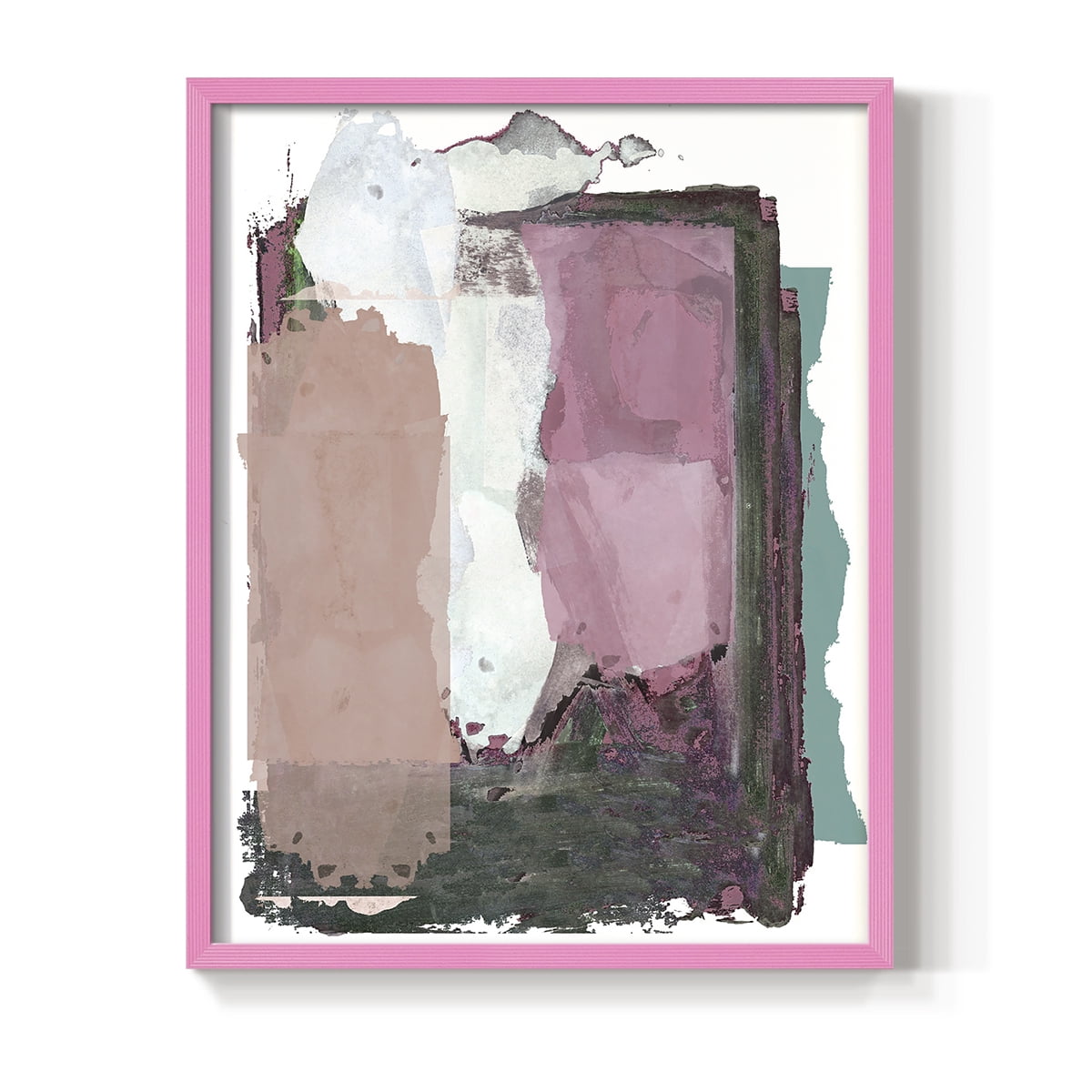 Brights Soft Wash II Framed Print in Pink Solid Wood Framed Print No Nail Hanging