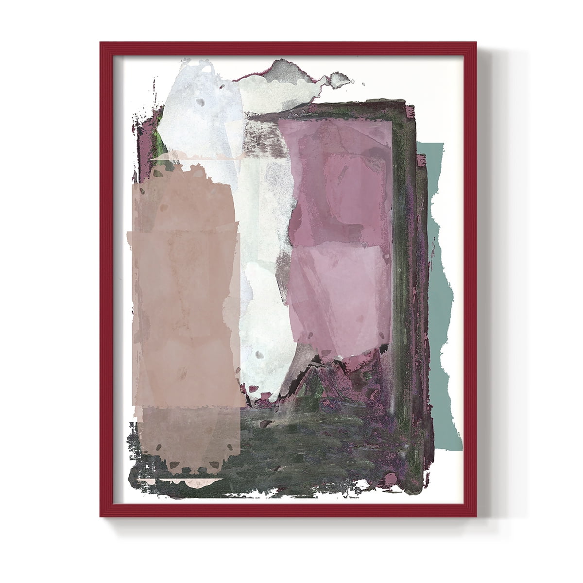 Brights Soft Wash II Framed Print in Red Solid Wood Framed Print No Nail Hanging