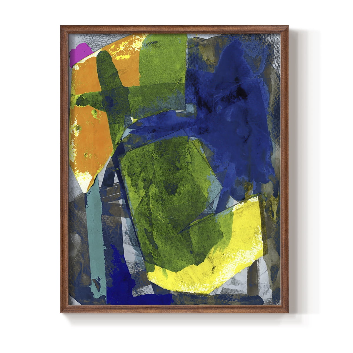 Brights Strokes I Framed Print in Brown Solid Wood Framed Print No Nail Hanging