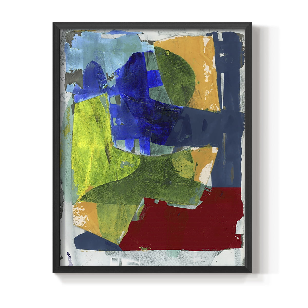 Brights Strokes II Framed Print in Black Solid Wood Framed Print No Nail Hanging