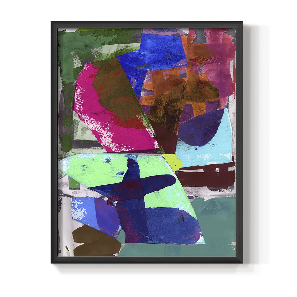 Brights Strokes III Framed Print in Black Solid Wood Framed Print No Nail Hanging