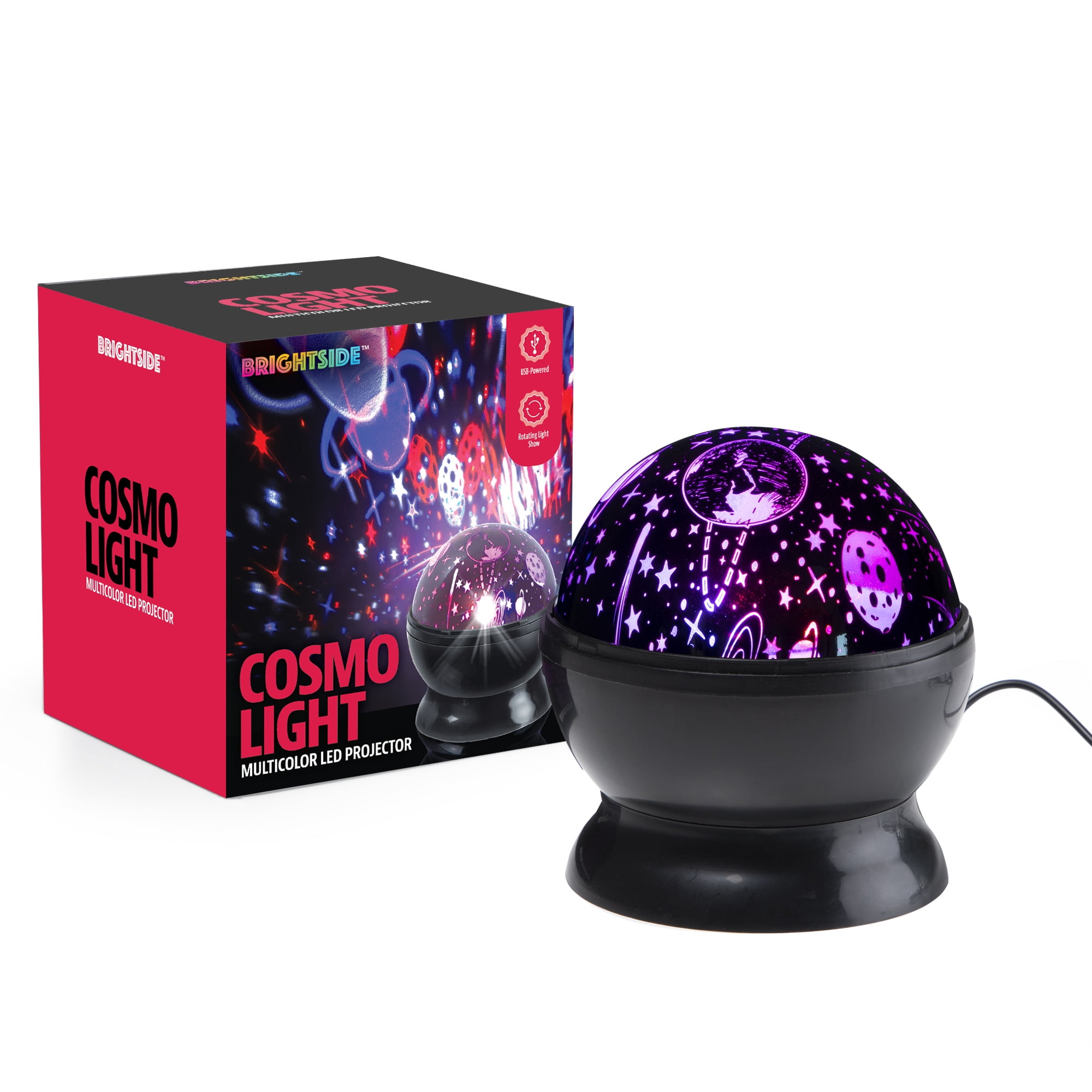 Forstyrret Leopard Diskriminere Brightside Cosmo LED Projector, Multicolor Rotating Lights, Outer Space  Projection, USB or Battery Powered - Walmart.com